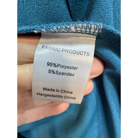 Woosea Womens Split Maxi Dress V Neck Cocktail Party Size M Teal Blue Sleeveless - Picture 4 of 10